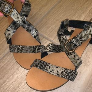 Snake skin strap sandals